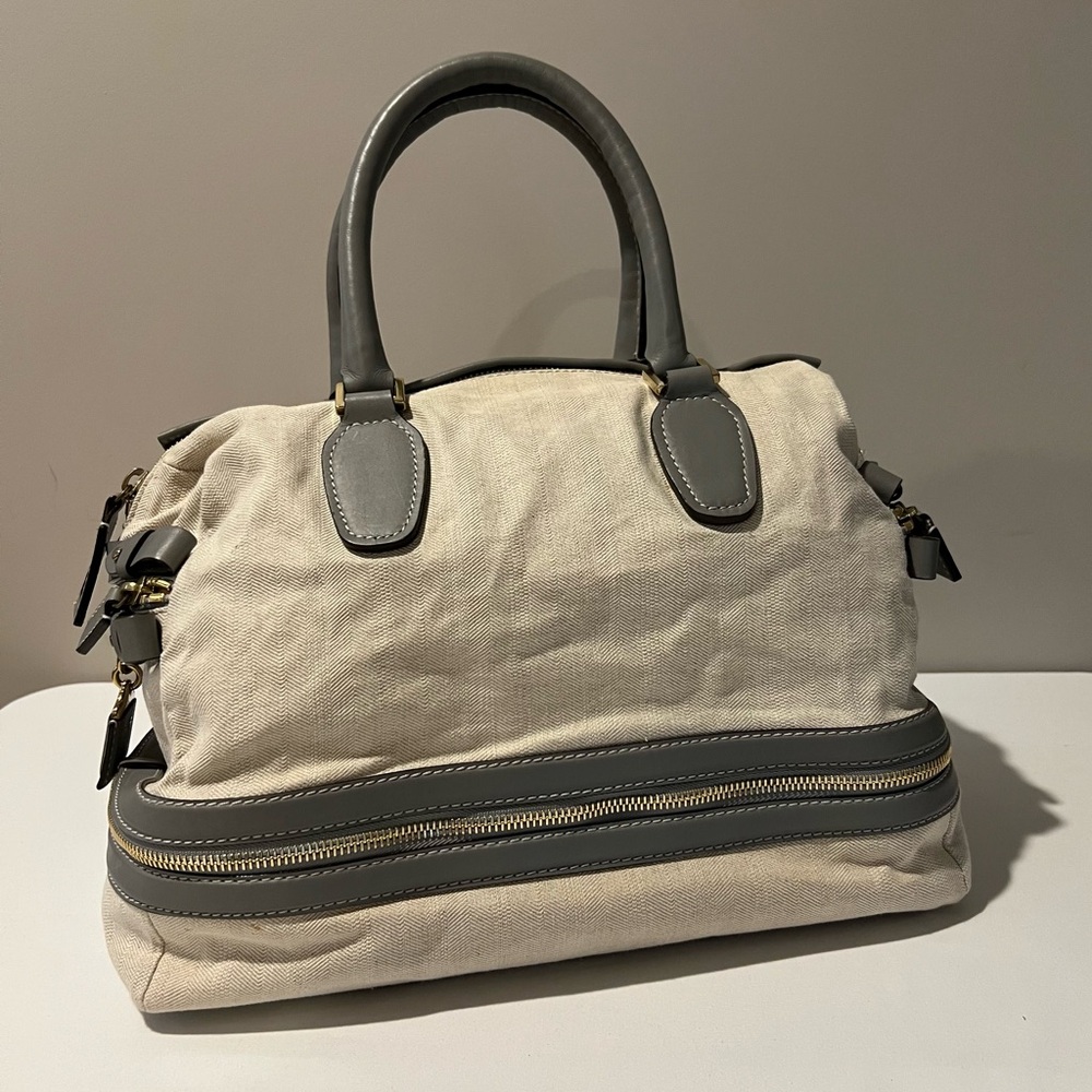 ♠️ Chloe Expandable Canvas and Leather Weekender Bag